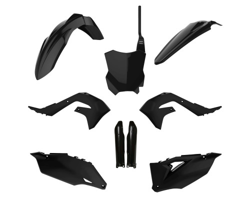 Повний комплект polisport kawasaki kxf 250 '21-'24 kxf 450 '19-'23 передня панель (8665900003) та накладки на амортизатори (8351800002) колір чорний
