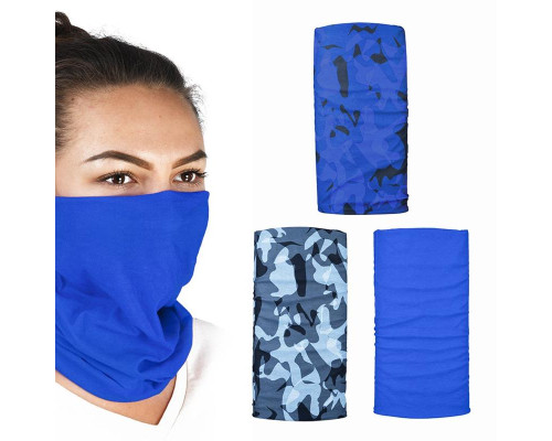 Наший мультифункціональний oxford вітрозахивний comfy havoc blue 3 шт. в упаковці колір camo/blue