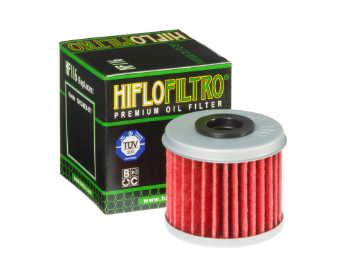 Hiflo HF116 фільтр оливи для HONDA CRF 250/450 (02-24), Husqvarna TC/TE 250/310 (09-14) чорний