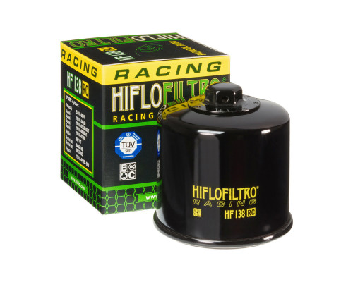 Hiflo HF 138 Фільтр оливи Racing 17mm для Suzuki GSX/GSXR/SV/TL/VZ/VS/DL Чорний