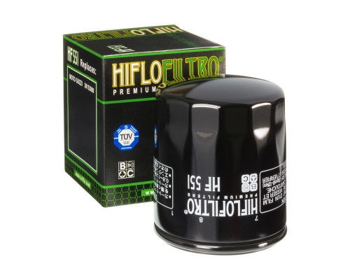 Hiflo HF551 Фільтр оливи Для Moto Guzzi Висока Продуктивність 50 мм Чорний