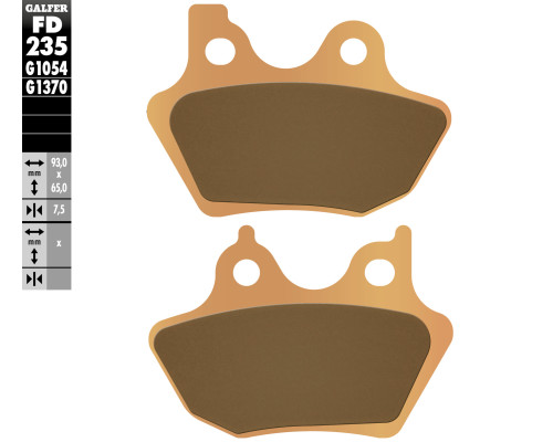 Гальмівні колодки galfer kh299 sintered metal (gold) street harley davidson 883/1200/1340/1450