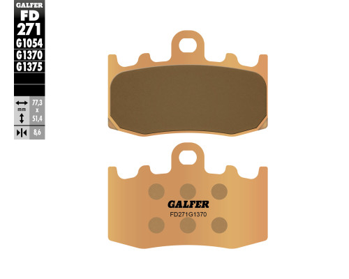 Гальмівні колодки galfer kh335 sintered metal (gold) street bmw передні (bmw r1100/1150/1200, k1200/1300)