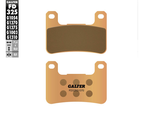 Гальмівні колодки galfer kh379 sintered metal (gold) street, передні kawasaki/suzuki