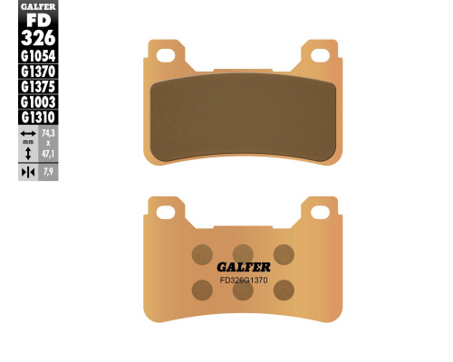 Гальмівні колодки galfer kh390 sintered metal (gold) street передні (HONDA cbr 600rr '05-'16, cbr 1000rr '04-16, vfr 800f '14-18, vfr 800x '15-17, cb 1000/1100)