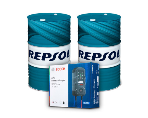 repsol engine oil 4t smarter synthetic 10w40 drum 60l ma2 synthetic x2 + bosh rectifier