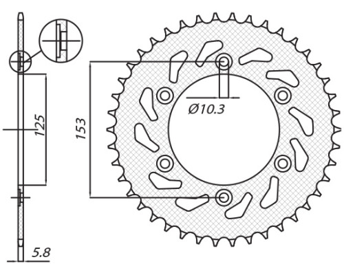Задня зірочка sunstar 288 45 honda xr 650l '93-'15, xr 600r '91-'00 (-3) (jtr301.45) (ланцюг 520) (28845jt)