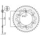 Задня зірочка sunstar 288 45 honda xr 650l '93-'15, xr 600r '91-'00 (-3) (jtr301.45) (ланцюг 520) (28845jt)