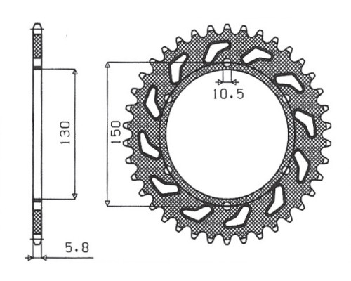Задня зірочка sunstar 236 45 honda nx 650 '88-'90, fmx 650 '05-'08, xr 600 88-90 (jtr245/3.45)* (ланцюг 520) (430945jt)