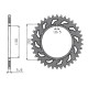 Задня зірочка sunstar 236 45 honda nx 650 '88-'90, fmx 650 '05-'08, xr 600 88-90 (jtr245/3.45)* (ланцюг 520) (430945jt)