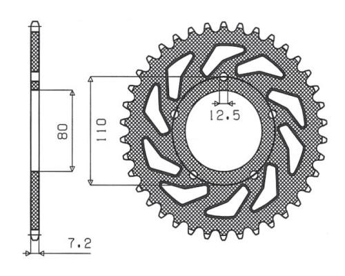 Зарідня зірочка sunstar 4350 46 honda vt 600 '88-'07, cbr 400 (jtr1332.46) (ланцюг 525) (435046jt)
