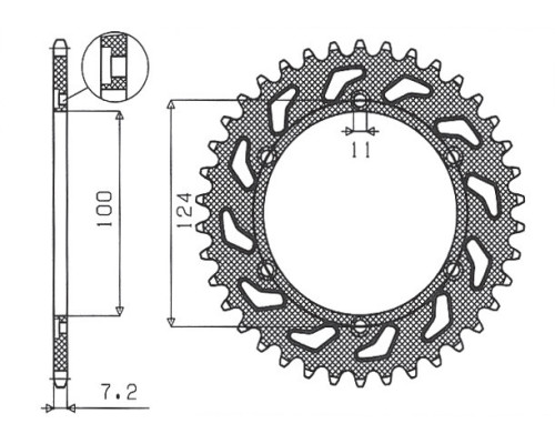 Задня зірочка sunstar 4366 39 ducati monster 1000 '03-'05 (jtr745.39)* (ланцюг 525) (436639jt)