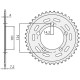 Задня зірочка sunstar 4508 40 ktm 950/990/1190 rc8 /duke/ supermoto (jtr898.40) (ланцюг 525) (450840jt)