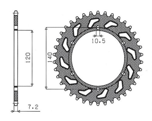Задня зірочка sunstar 5301 39 kawasaki zr 750 zephyr 91-99,w 650 99-06 (jtr498.39) (ланцюг 525) (530139jt)