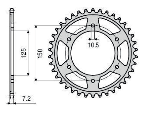 Задня зірочка sunstar 4454 44 ktm 950/990/1190 adventure/r lc8 '03-'16 (jtr899.44) (ланцюг 525) (445444jt)