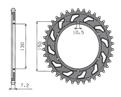 Задня зірочка sunstar 300 48 honda xl 650v transalp '01-'07 (jtr300.48) (ланцюг 525) (30048jt)