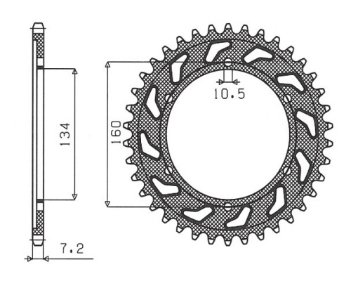 Задня зірочка sunstar 4405 42 honda cbr 600rr '03-'06 (pc37) (jtr1307.42) (ланцюг 525) (440542jt)