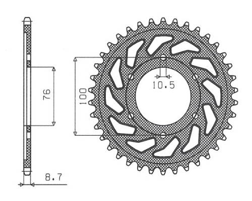 Зарідня зірочка sunstar 825 44 / 816 44 suzuki gsxr1100, gsxr750 (92-95) (jtr816.44) (ланцюг 530) (81644jt)