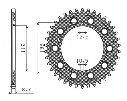 Задня зірочка sunstar 4448 48/408 48 honda cbr 600f '91-'96, cbf 1000 '06-'10, cbr 1100 xx '97-'07(jtr1871.48) (jtr302.48) (ланцюг 530) (444848jt)