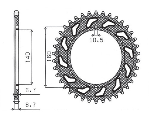 Зарідня зірочка sunstar 502 48 kawasaki gpx 750r, gpz 750/900/1100, zrx/zzr 1100 (jtr502.48) (ланцюг 530) (50248jt)