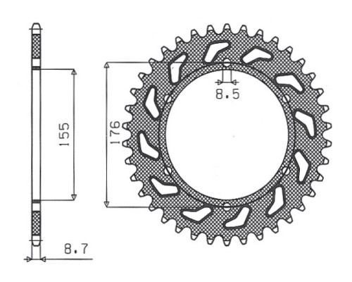 Зарідня зірочка sunstar 4392 42 triumph 955/1050 (jtr2011.42) (ланцюг 530) (439242jt)