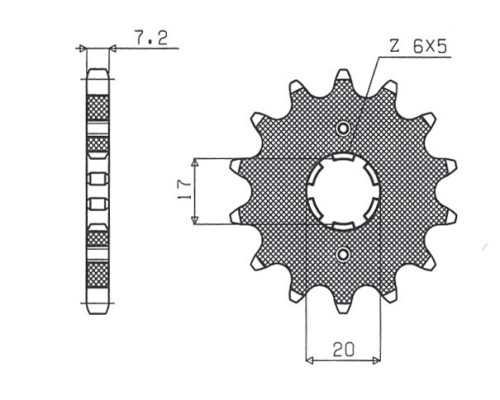 Зірочка передня sunstar 2037 15 honda cbr 125 '04-'17, xlr 125 '98-'01, cb 125f '15-'16 (jtf1264.15) (ланцюг 428) (203715jt)