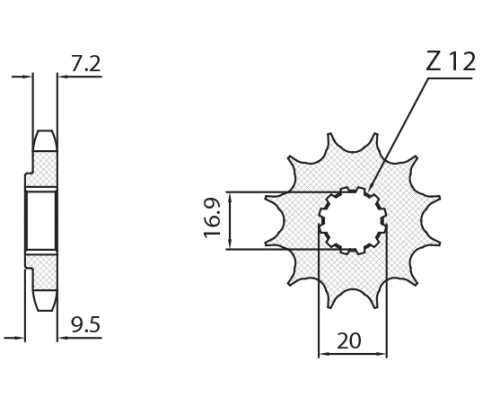 Зірочка передня sunstar 2084 13 ktm sx 85 '04-'18 (jtf1907.13) (ланцюг 428) (208413jt)