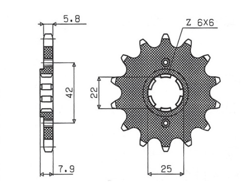 Зірочка передня sunstar 281 14 honda xr 600r, xl 600r/rm/lm (jtf281.14) (ланцюг 520) (28114jt)
