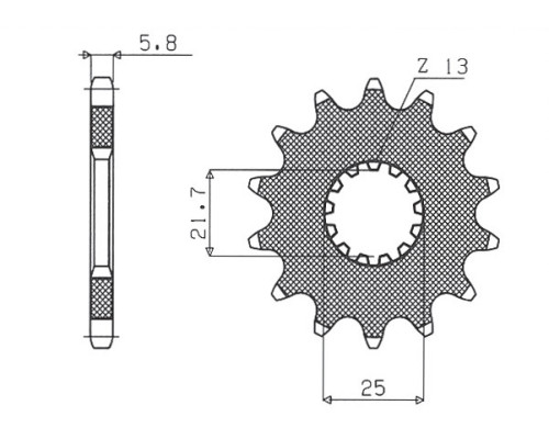 Зірочка передня sunstar 565 15 kawasaki er6f/n '06-'14, kle 650 '06-'14 (jtf565.15) (ланцюг 520) (56515jt)