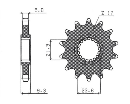 Зірочка передня sunstar 342 12 honda cr 250 '88-'07, crf 450r/x '02-'25, crf 250r '22-'25 (jtf284.12) (ланцюг 520) (34212jt)