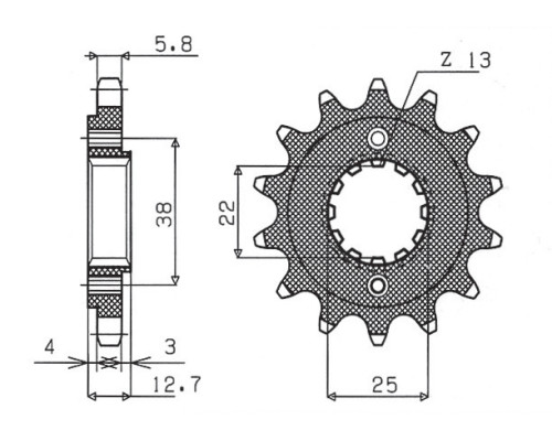 Зірочка передня sunstar 511 15 kawasaki klr 650 '90-'14 (jtf511.15) (ланцюг 520) (51115jt)