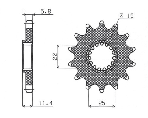 Зірочка передня sunstar 1252 15 ktm lc4 400/600/620/640/690 (jtf1902.15) (ланцюг 520) (125215jt)
