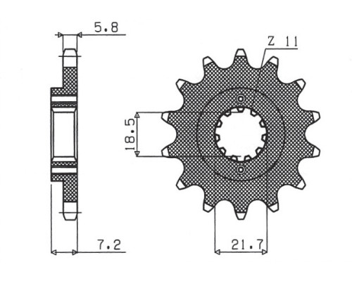 Зірочка передня sunstar 2067 14 honda crf 250l '13-'15 (jtf1321.14) (ланцюг 520) (206714jt)
