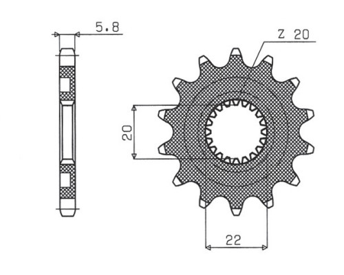 Зірочка передня sunstar 2103 12 yamaha yzf 250 '01-'25, wrf 250 '01-'25 (jtf1590.12) (ланцюг 520) (210312jt)