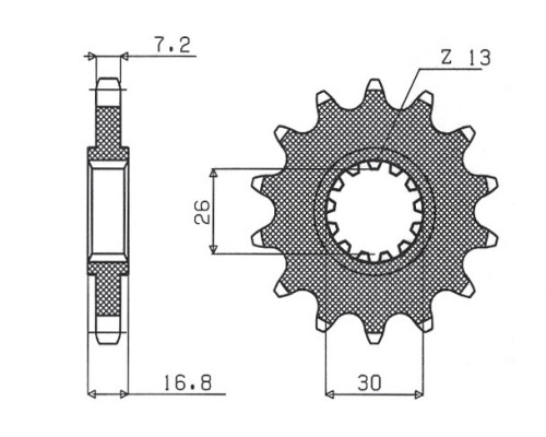 Зірочка передня sunstar 2068 16 honda cbr 600f '99-'14, cbr 600rr '03-'16, cbf 600 (jtf1370.16) (ланцюг 525) (206816jt)