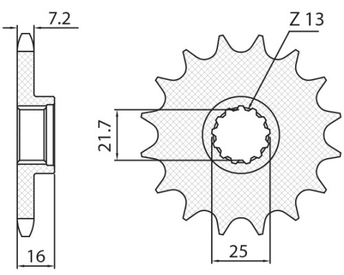 Зірочка передня sunstar 2093 15 kawasaki zx6r '98-'02 (jtf1535.15) (ланцюг 525) (209315jt)