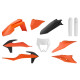 Пластиковий комплект polisport (повний комплект) ktm exc/exc-f tpi '20-'23 кришка лампи (8668600002) та кришка амортизатора (8398600003) oem колір помаранчевий чорний