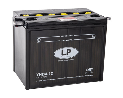 Батарея landport yhd4-12 (md lhd4-12) 12v 29ah (cca a/en 280) 205x132x165 можна обслуговуватися - електроліт окремо (4) ue2019/1148