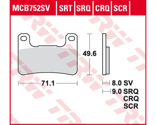 Гальмівні колодки trw lucas kh379 sinter road/track street kawasaki z 900 18-, klz 1000 19-, h2 18-, z 1000 10-, zx10r 08-15, suzuki gsxr 600 / 750 04-10, dl 1000 14-, gsxr 1300 0 8-12, спереду
