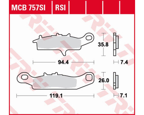 Тормозні колодки trw lucas kh342 kh349 sinter offroad kawasaki kfx 450 / 700 04-14, kvf 700 04-06, передні