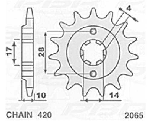 Зірочка передня 2065 13 derbi senda 50 '96-'99 (ланцюг 420) -
