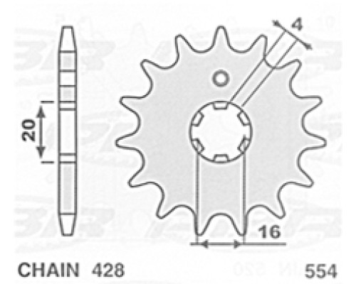 Зірочка передня 554 12 YAMAHA dt80lc '84-'94 -