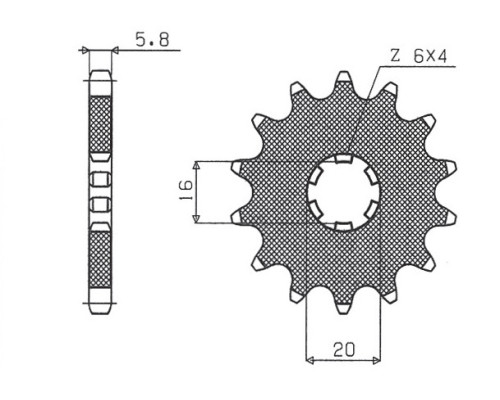 Зірочка передня sunstar 560 14 kawasaki kx 65/80/85 (jtf546.14) (ланцюг 420) (56014jt)