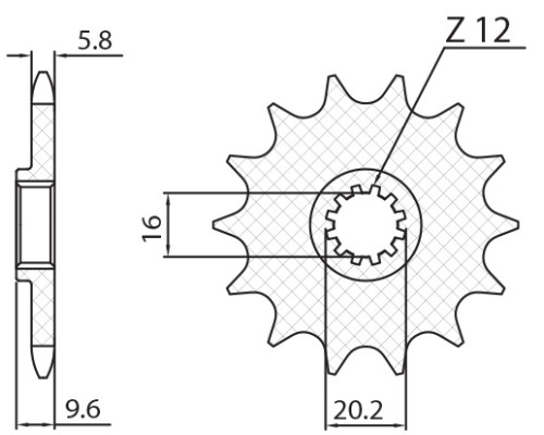 Зірочка передня sunstar 7005 14 ktm sx 65 '98-'18 (jtf1906.14) (ланцюг 420) (700514jt)