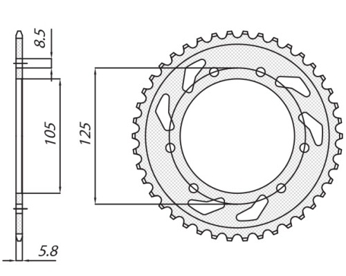 Зарідня зірочка sunstar 4402 53 derbi senda 50r/sm, aprilia rx 50, mbk 50 (jtr1131.53) (ланцюг 420) (440253jt)