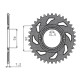 Задня зірочка sunstar 835 49 yamaha tzr 125 88-93 (+4), rd 125 lc 1 82-85 (jtr835.49) (ланцюг 428) (83549jt)