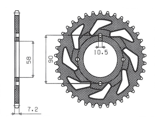Задня зірочка sunstar 269 56 honda xl 125s usa '79-'85, kreidler 125 enduro/street/supermoto '08-12 (jtr269.56) (ланцюг 428) (26956jt)