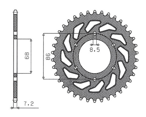 Задня зірочка sunstar 468 46 kawasaki bn 125 eliminator '98-'09 (jtr468.46) (ланцюг 428) (46846jt)