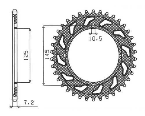 Зарідня зірочка sunstar 4482 59 yamaha xvs 125 drag star 00-05 (jtr1874.59) (ланцюг 428) (448259jt)