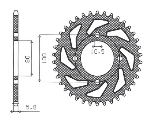 Зарідня зірочка sunstar 819 41 suzuki gz 250 marauder (99-10), gn 250 (82-99) (jtr819/2.41) (ланцюг 520) (81941jt)